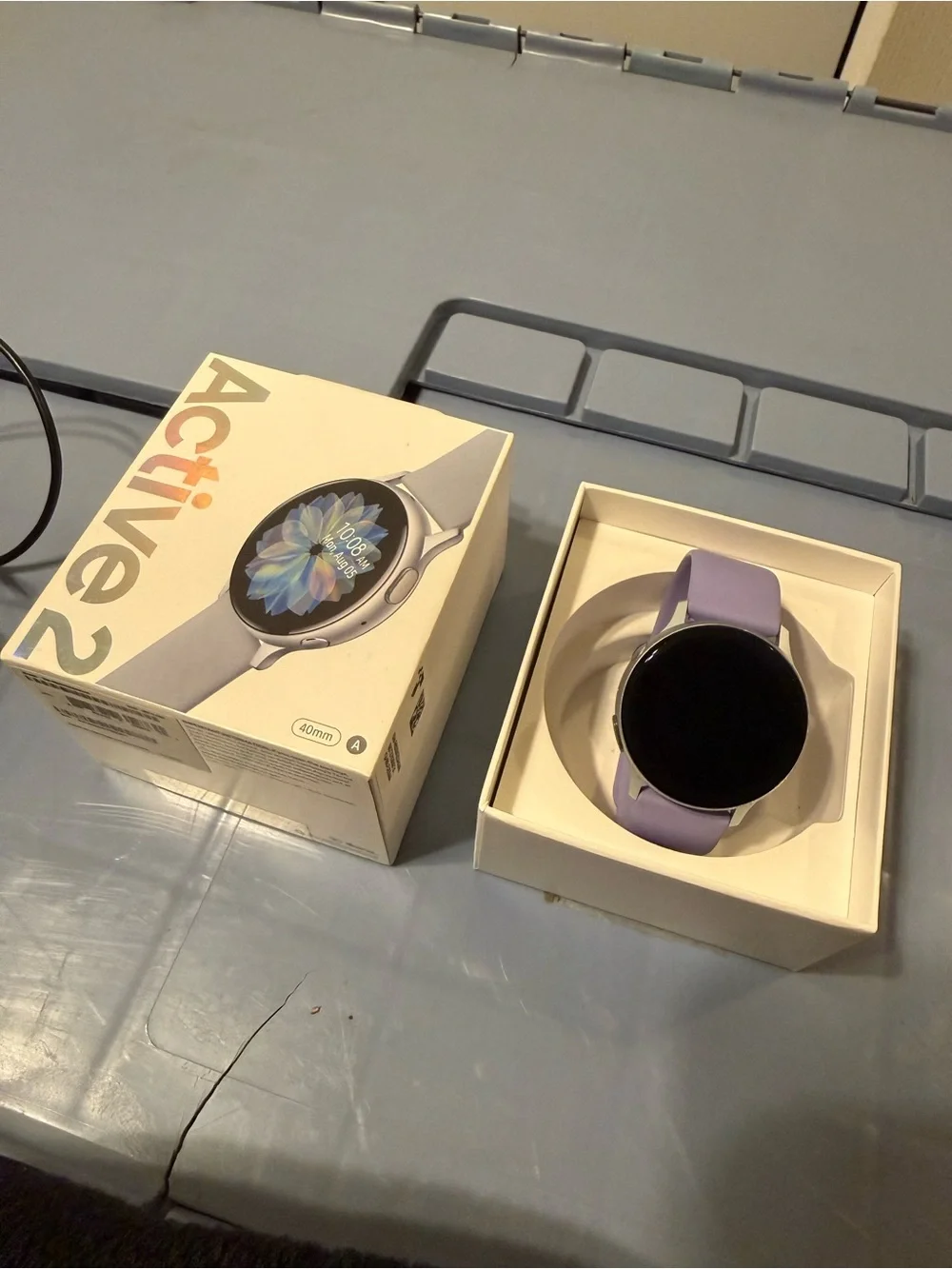 Samsung Galaxy Watch Active2 - Lavender Band with Silver Case